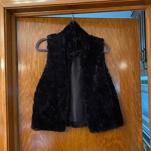 Betsey Johnson faux fur black vest